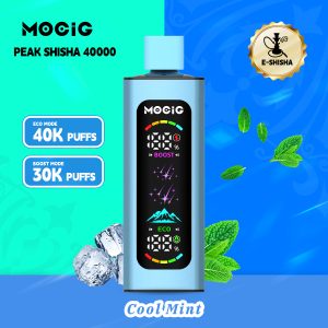 Mocig Disposable Vape PEAK DTL E-SHISHA Big Smart LED Screen 40K Puffs E-liqiud Capacity Nicotine 0% 2% 5% Electronic cigarette