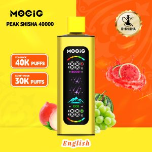 Mocig Disposable Vape PEAK DTL E-SHISHA Big Smart LED Screen 40K Puffs E-liqiud Capacity Nicotine 0% 2% 5% Electronic cigarette