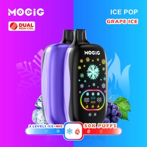 Mocig Disposable Vape ICE POP Adjustable Ice and Nicotine  Full Smart Screen 50K Puffs E-liqiud Capacity Nicotine 0% 2% 5% Electronic cigarette