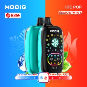 Mocig Disposable Vape ICE POP Adjustable Ice and Nicotine  Full Smart Screen 50K Puffs E-liqiud Capacity Nicotine 0% 2% 5% Electronic cigarette