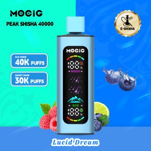 Mocig Disposable Vape PEAK DTL E-SHISHA Big Smart LED Screen 40K Puffs E-liqiud Capacity Nicotine 0% 2% 5% Electronic cigarette