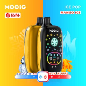 Mocig Disposable Vape ICE POP Adjustable Ice and Nicotine  Full Smart Screen 50K Puffs E-liqiud Capacity Nicotine 0% 2% 5% Electronic cigarette