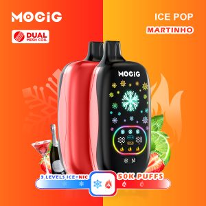 Mocig Disposable Vape ICE POP Adjustable Ice and Nicotine  Full Smart Screen 50K Puffs E-liqiud Capacity Nicotine 0% 2% 5% Electronic cigarette