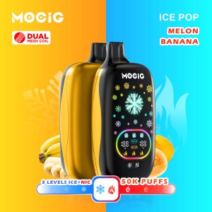 Mocig Disposable Vape ICE POP Adjustable Ice and Nicotine  Full Smart Screen 50K Puffs E-liqiud Capacity Nicotine 0% 2% 5% Electronic cigarette