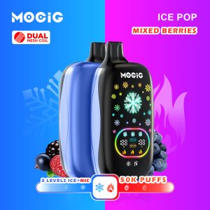 Mocig Disposable Vape ICE POP Adjustable Ice and Nicotine  Full Smart Screen 50K Puffs E-liqiud Capacity Nicotine 0% 2% 5% Electronic cigarette