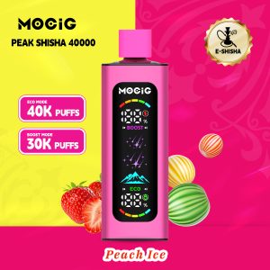 Mocig Disposable Vape PEAK DTL E-SHISHA Big Smart LED Screen 40K Puffs E-liqiud Capacity Nicotine 0% 2% 5% Electronic cigarette