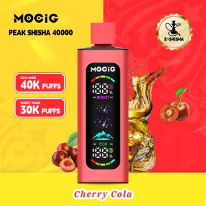 Mocig Disposable Vape PEAK DTL E-SHISHA Big Smart LED Screen 40K Puffs E-liqiud Capacity Nicotine 0% 2% 5% Electronic cigarette
