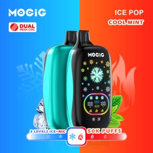Mocig Disposable Vape ICE POP Adjustable Ice and Nicotine  Full Smart Screen 50K Puffs E-liqiud Capacity Nicotine 0% 2% 5% Electronic cigarette