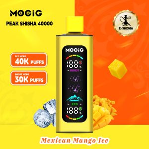 Mocig Disposable Vape PEAK DTL E-SHISHA Big Smart LED Screen 40K Puffs E-liqiud Capacity Nicotine 0% 2% 5% Electronic cigarette