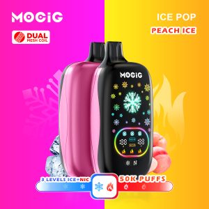 Mocig Disposable Vape ICE POP Adjustable Ice and Nicotine Full Smart Screen 50K Puffs E-liqiud Capacity Nicotine 0% 2% 5% Electronic cigarette